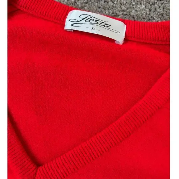 VTG 80's/90's Fiesta Women's UNLV Runnin Rebels Red V Neck Pullover Sweater Sz S - Picture 5 of 8